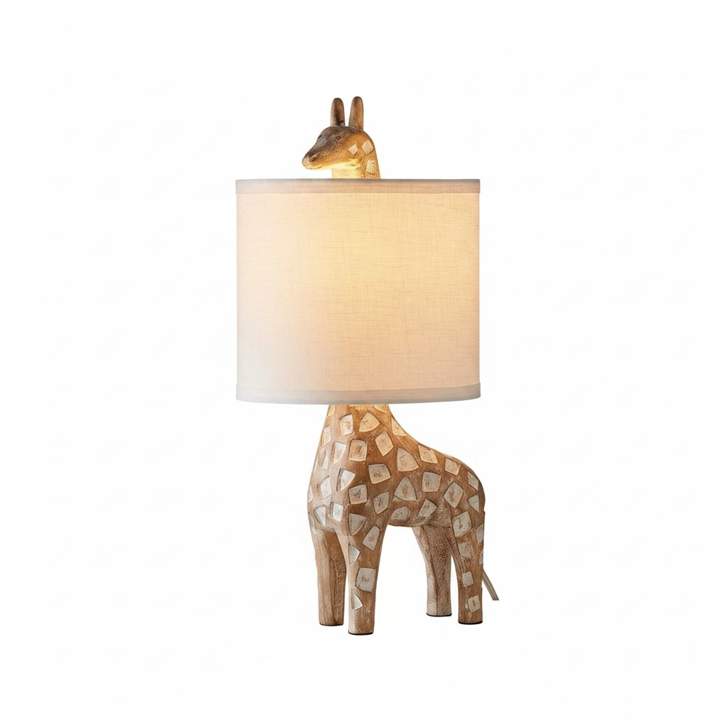 Egil giraffe linen shade table lamp selected size