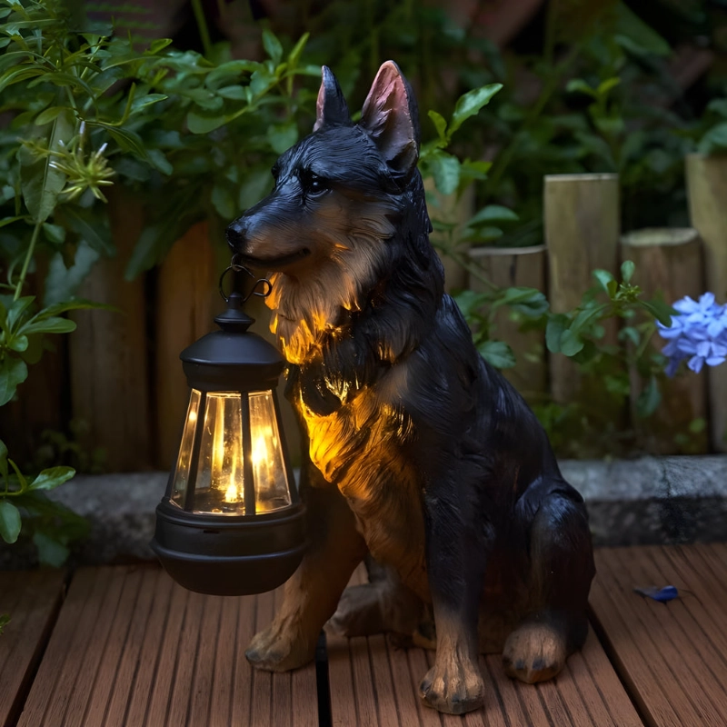 Solar animal decoration with lantern detail