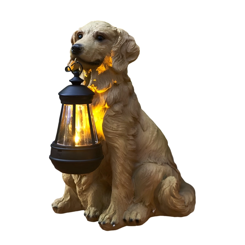 Labrador resin dog solar lantern outdoor light