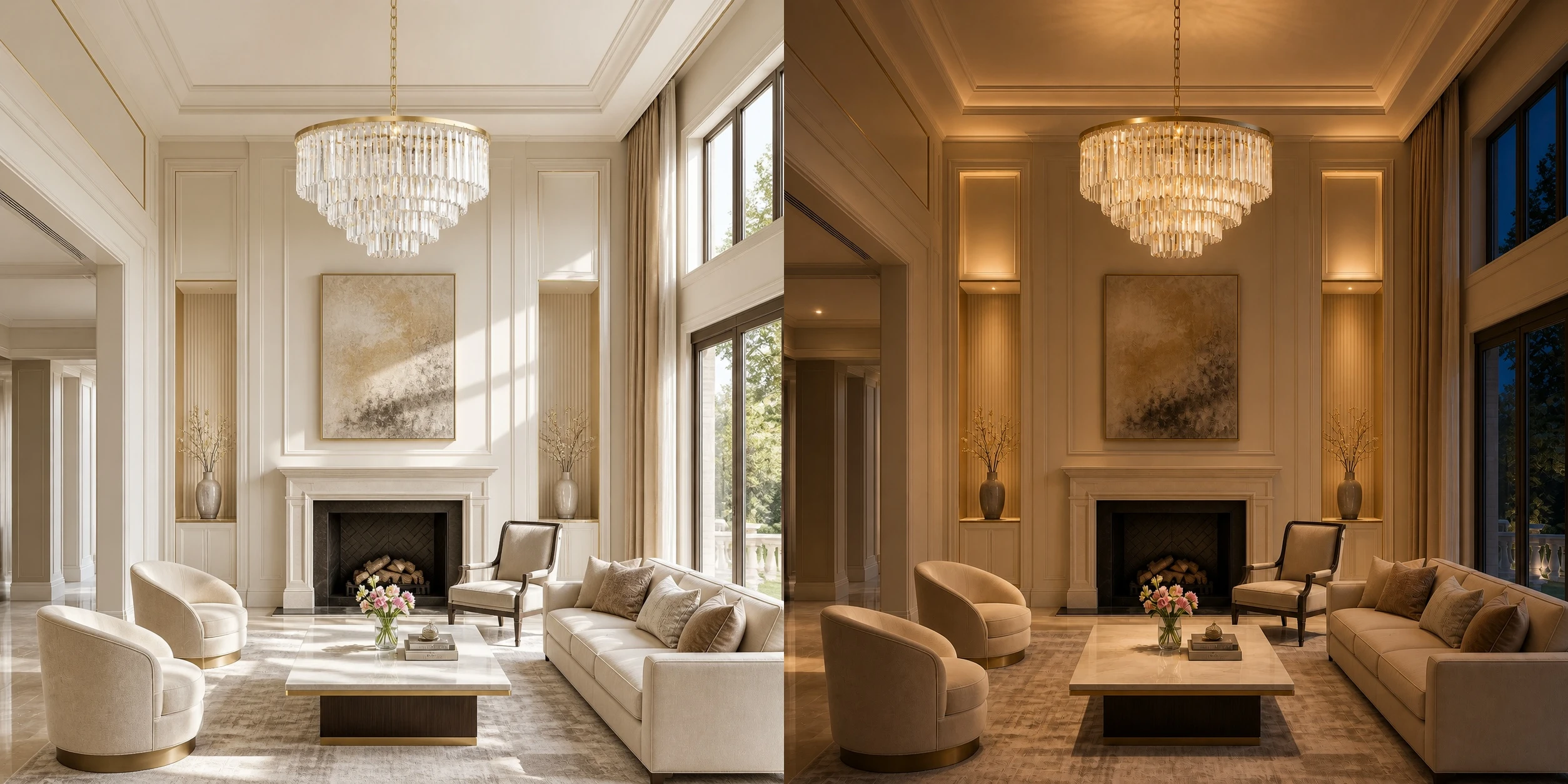 Living room lighting scene