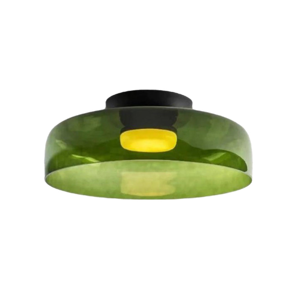 Lámpara de techo de cristal con disco de una capa, verde, sku.jpg__PID:8281d71d-98af-4414-a9e8-1147620b7959