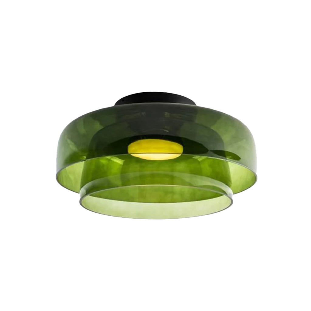 Lámpara de techo de cristal con disco de dos capas, verde, sku.jpg__PID:79594f19-1c23-4335-a838-9a1f5e7fc21e