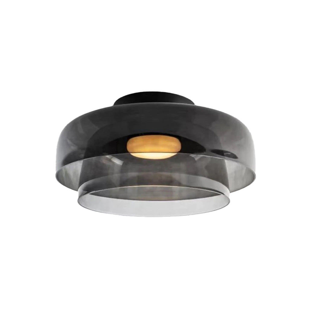 Lámpara de techo de cristal con disco de dos capas, gris, sku.jpg__PID:0b79594f-191c-4323-b528-389a1f5e7fc2