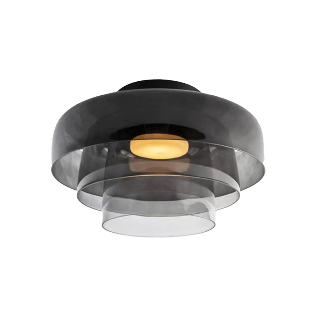 Lámpara de techo de cristal con disco de tres capas, gris sku.jpg__PID:e8114762-0b79-494f-991c-23233528389a
