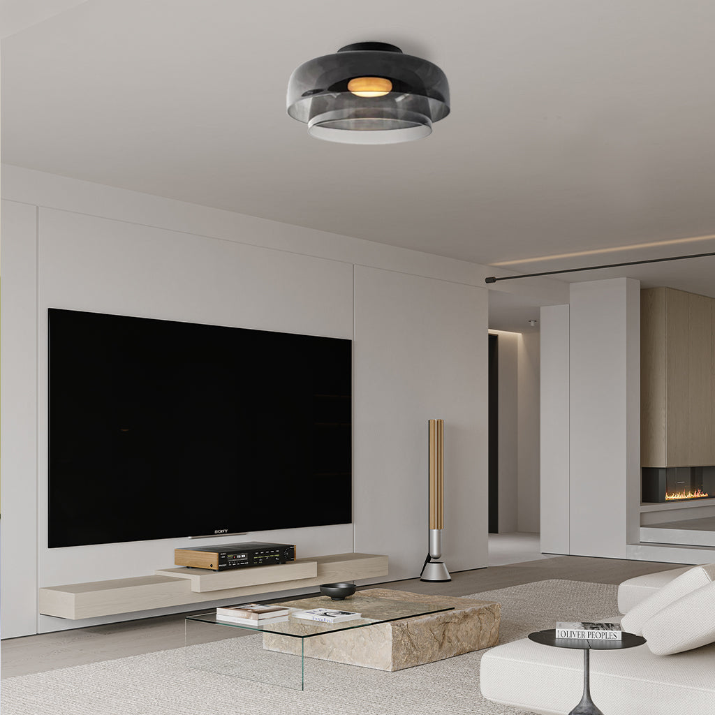 Lámpara de techo de cristal con disco de capas para sala de estar.jpg__PID:a4783a40-e2d9-4217-a3d6-f219c30a0f93