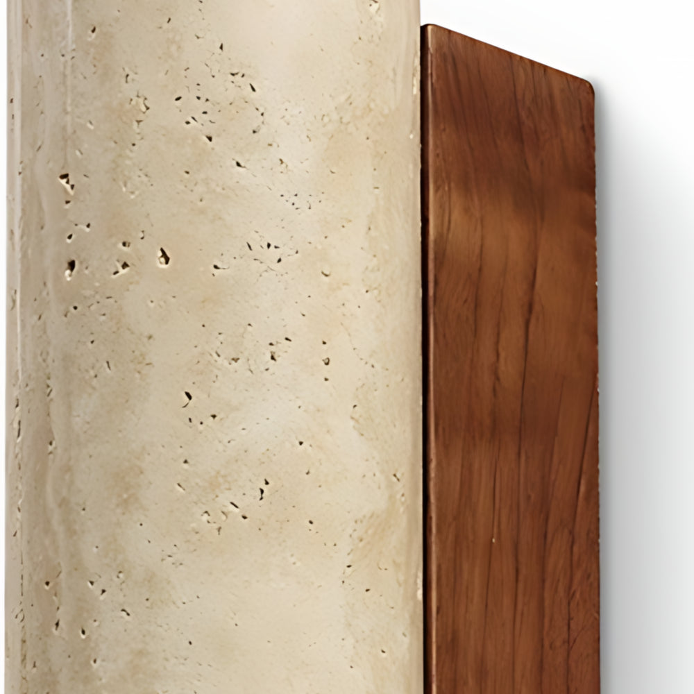 Detalhe da luminária de parede Sylvenna Vintage Column Travertine (3).webp__PID:f8aa157d-1061-4d92-b5a8-5fe5678bb12f