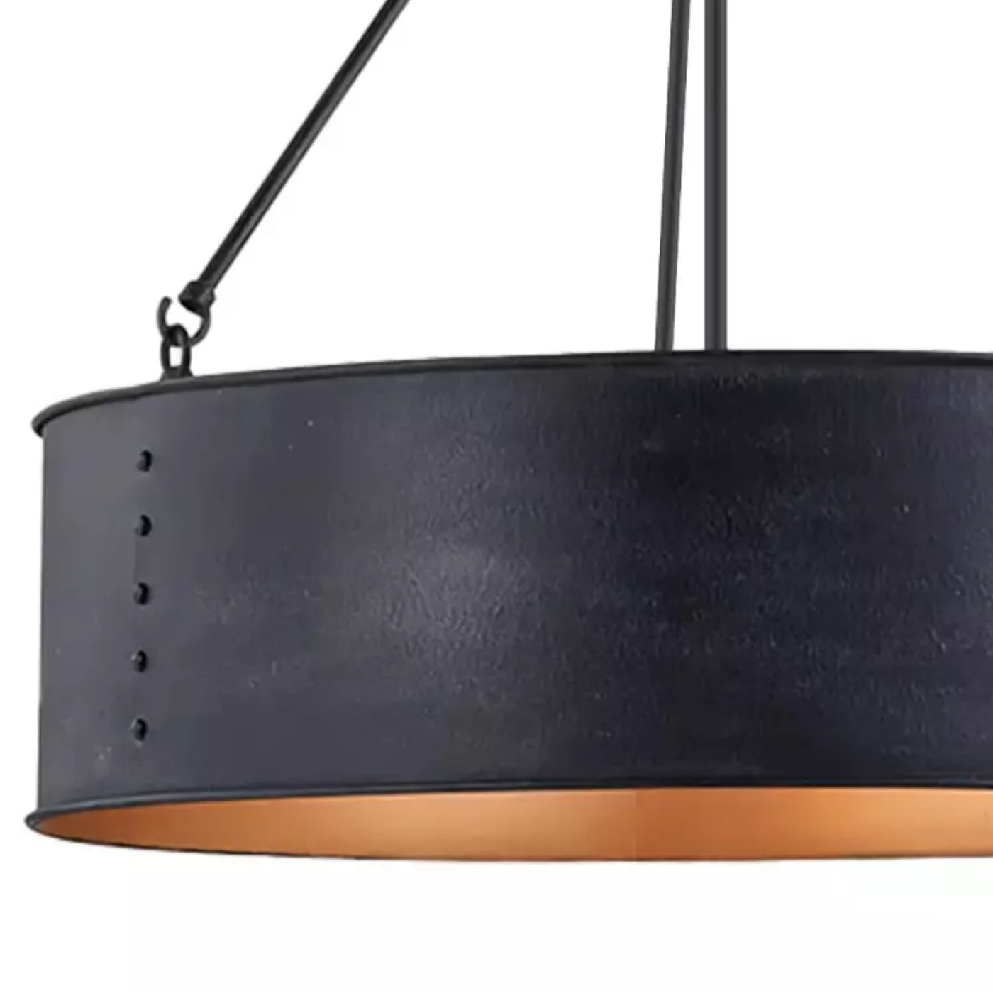 Détail du luminaire suspendu Grayson Industrial Metal Black Drum : 1.webp__PID:2d8a26c2-5104-4470-be82-f8c339f22c65