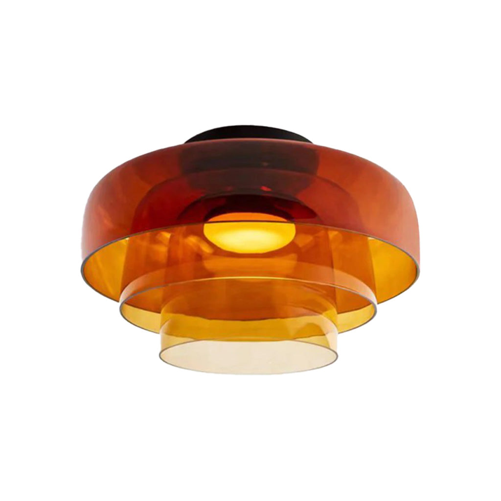 Lámpara de techo de cristal con disco de tres capas, color ámbar sku.jpg__PID:29e81147-620b-4959-8f19-1c2323352838