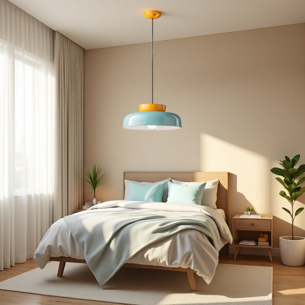 Suspension lumineuse en céramique colorée Faelyraen Macaron.webp__PID:8b3fadd2-4027-4383-9008-26b26e2549eb