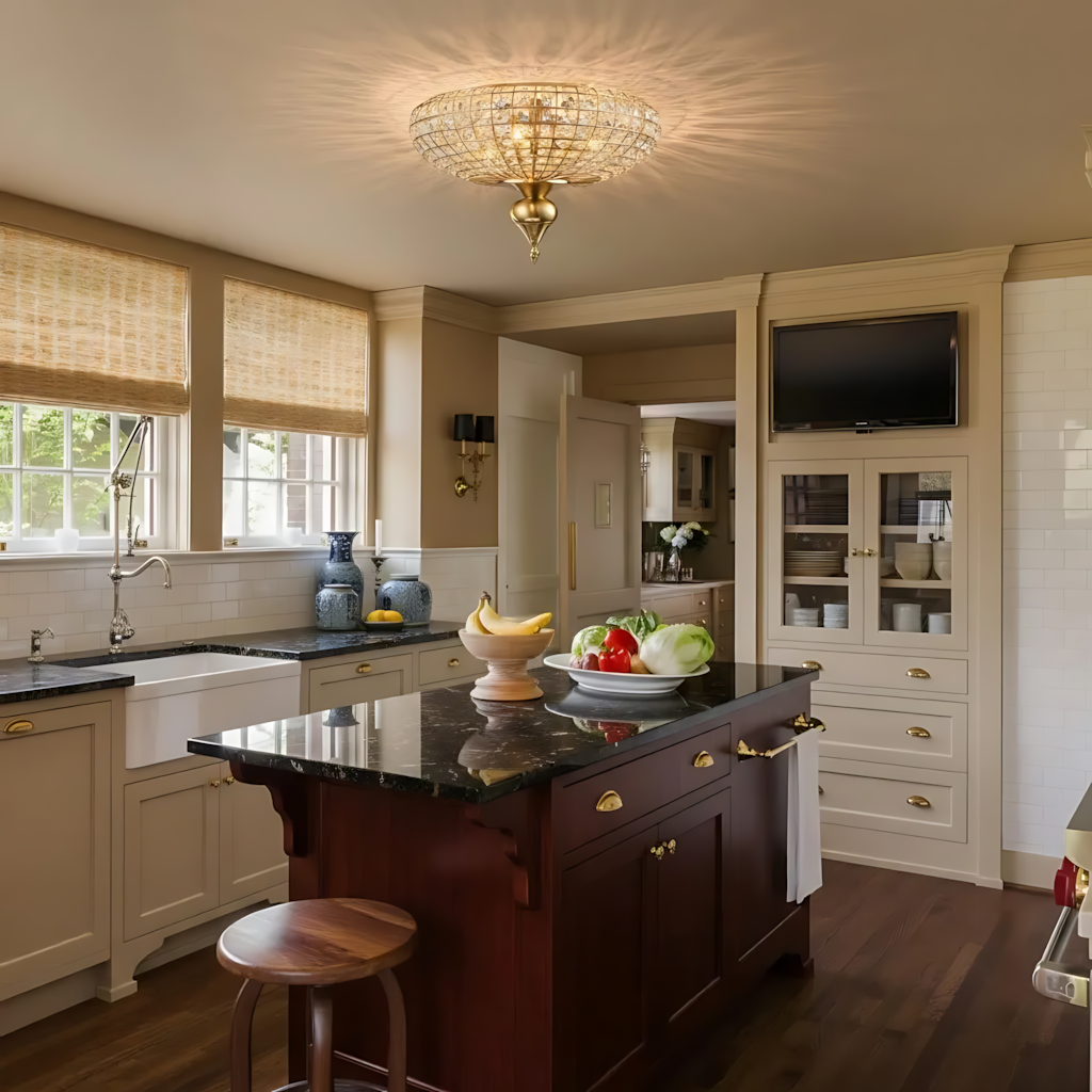 Porcelain flush mount lifestyle scene