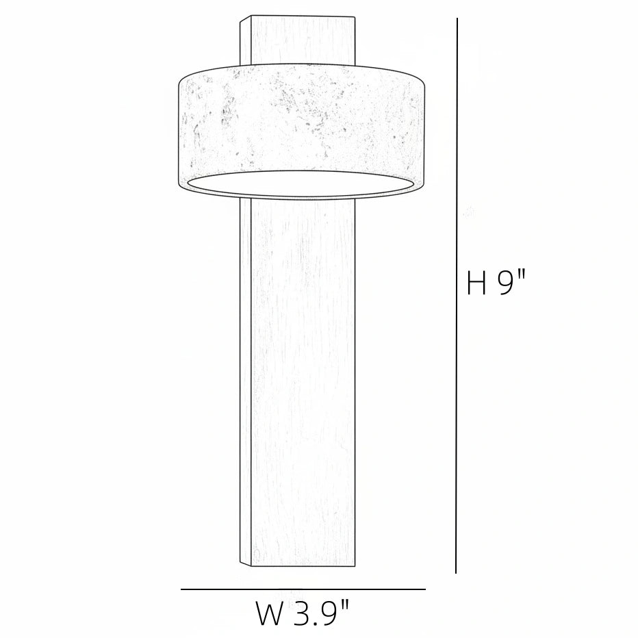 Elida wall sconce dimensions, 3.9 inches wide and 9 inches high