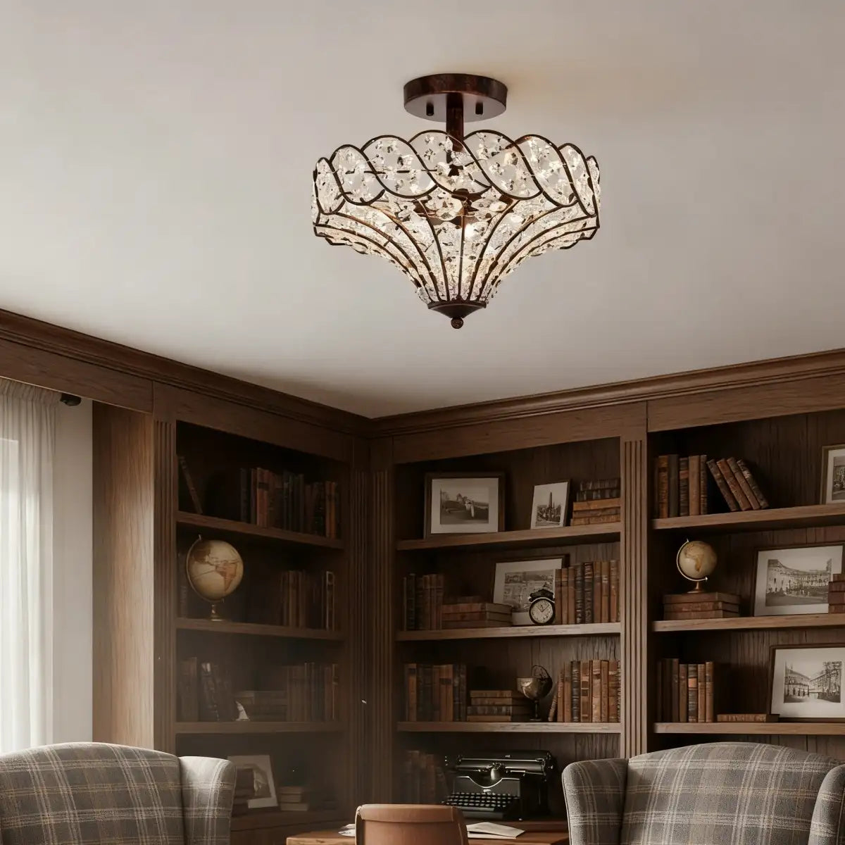 Caius Vintage Rustic 4-Light Crystal Bronze Ceiling Light10.webp__PID:55f8a061-9421-4a52-9641-126160e6817c