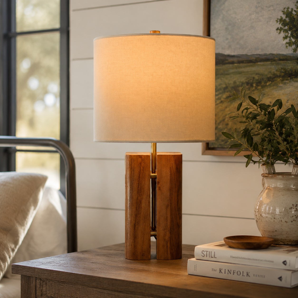 Bergonzoni table lamp styled in a room setting