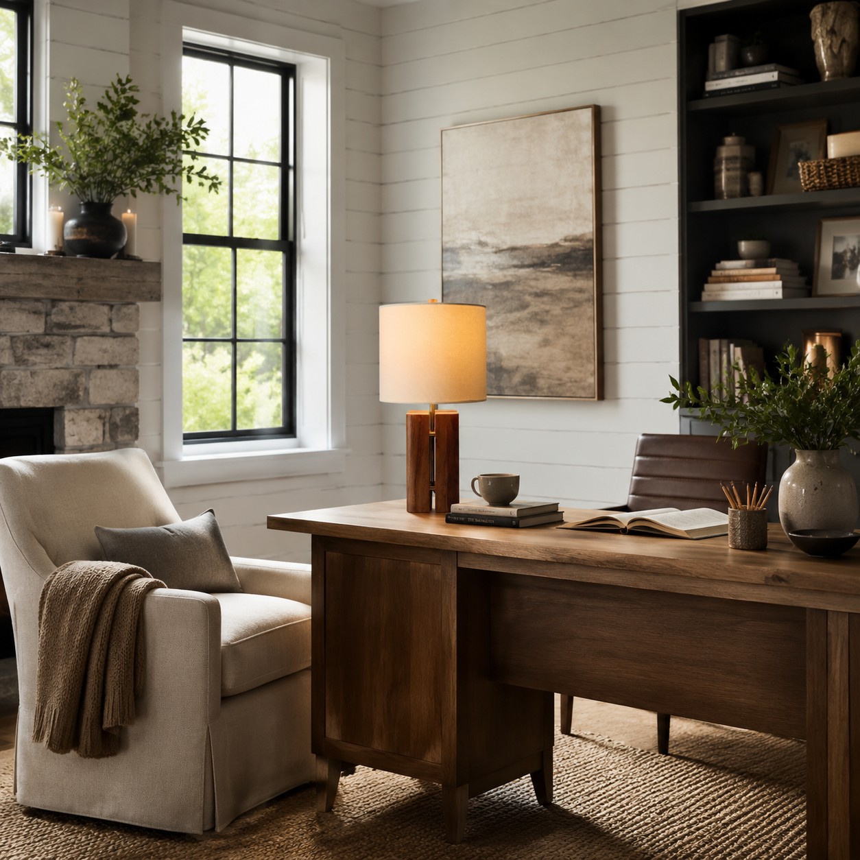 Detail of Bergonzoni lamp shade and wood body