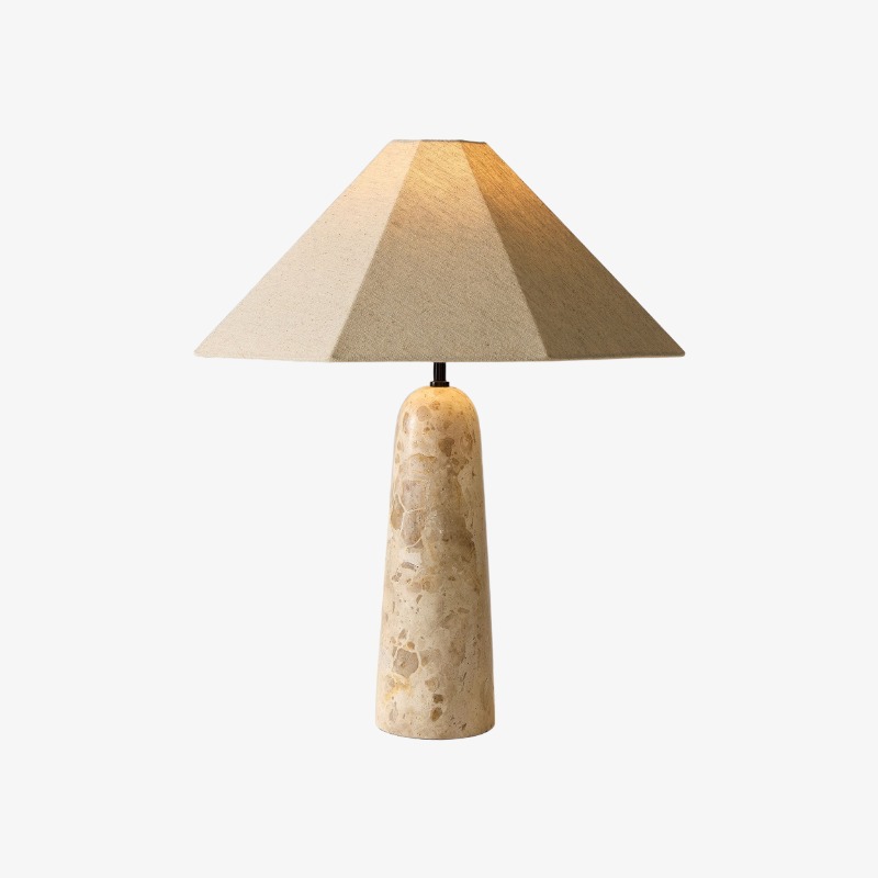 Faceted Kindle Modern Stone Fabric Cone Table Light