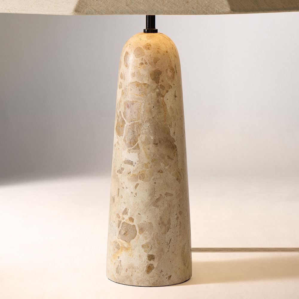 Kindle table light marble body and cone shade