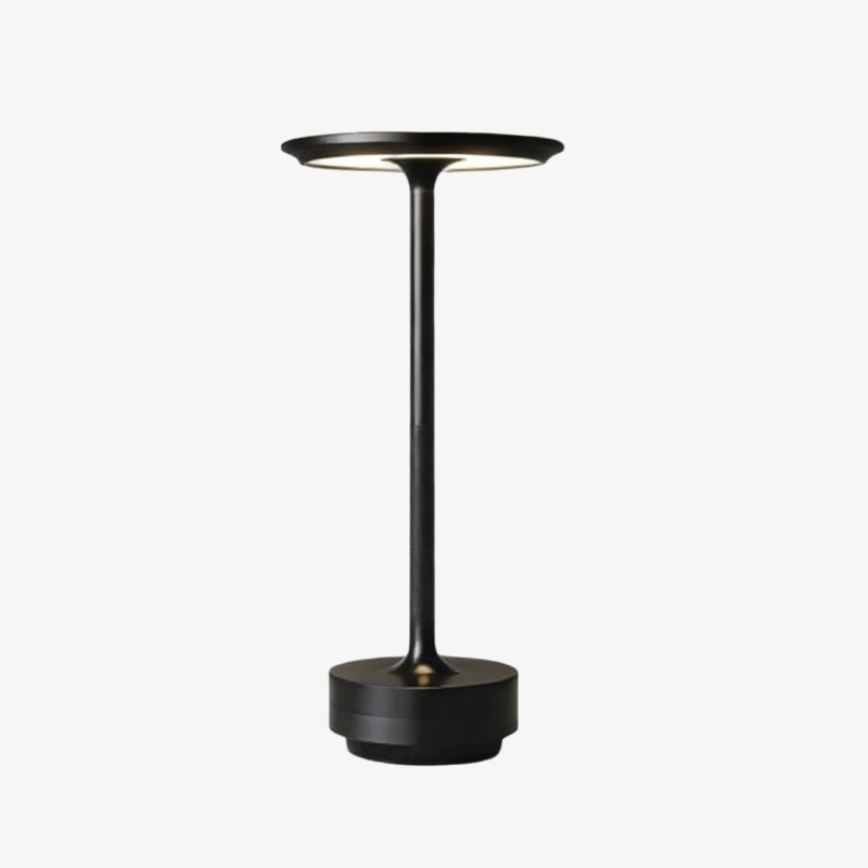Bezprzewodowa metalowa lampa stołowa Alyson w czarnym wykończeniu