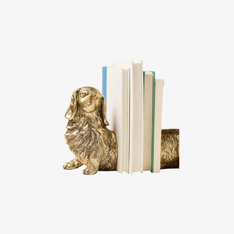Carlos Luxury Gold Resin Dachshund Bookends main variant image