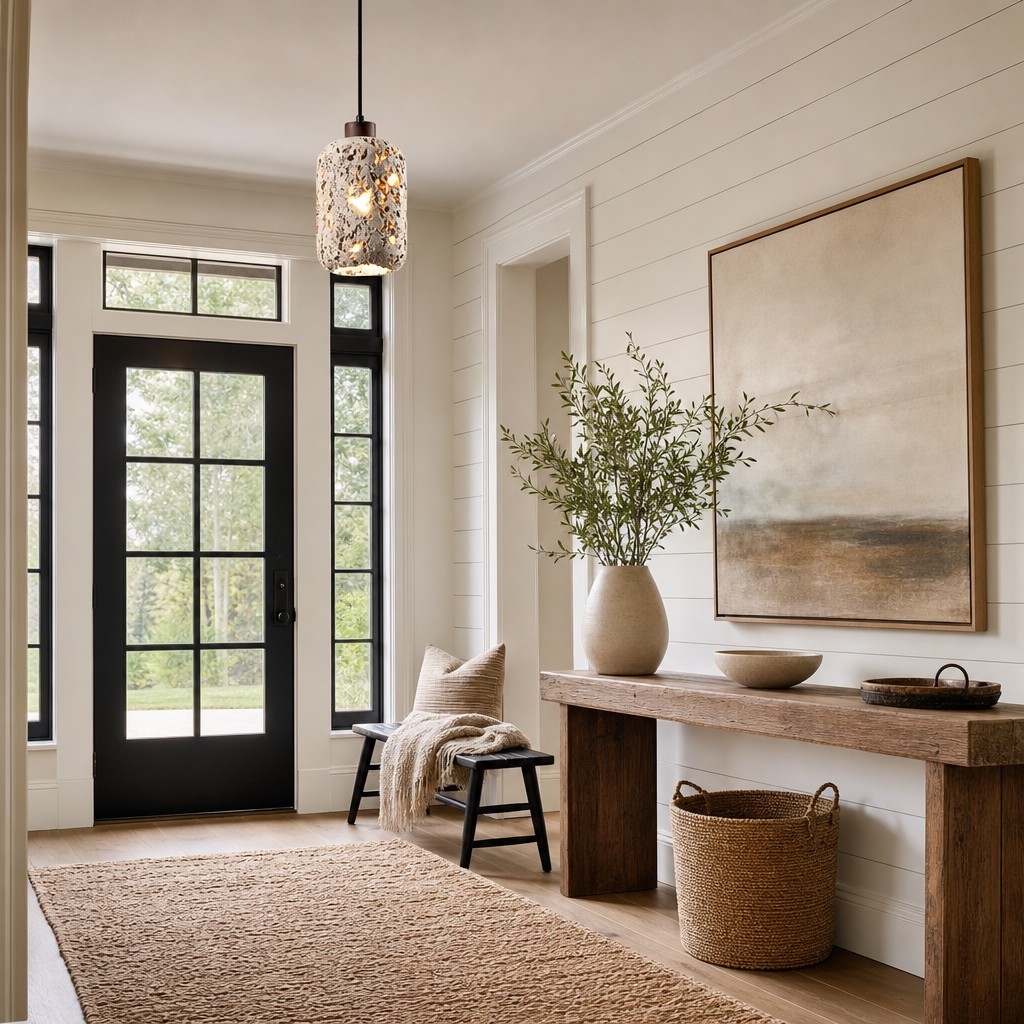 Karan stone pendant light shown from another angle
