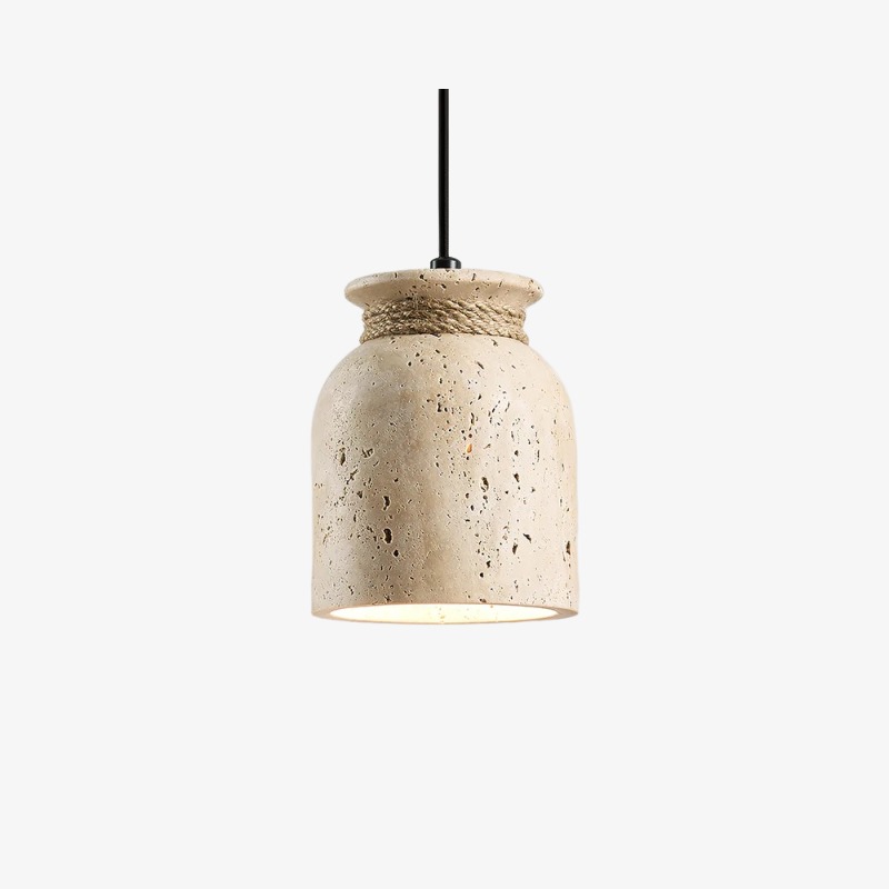 Lampada a sospensione modello B in travertino Shermaine beige