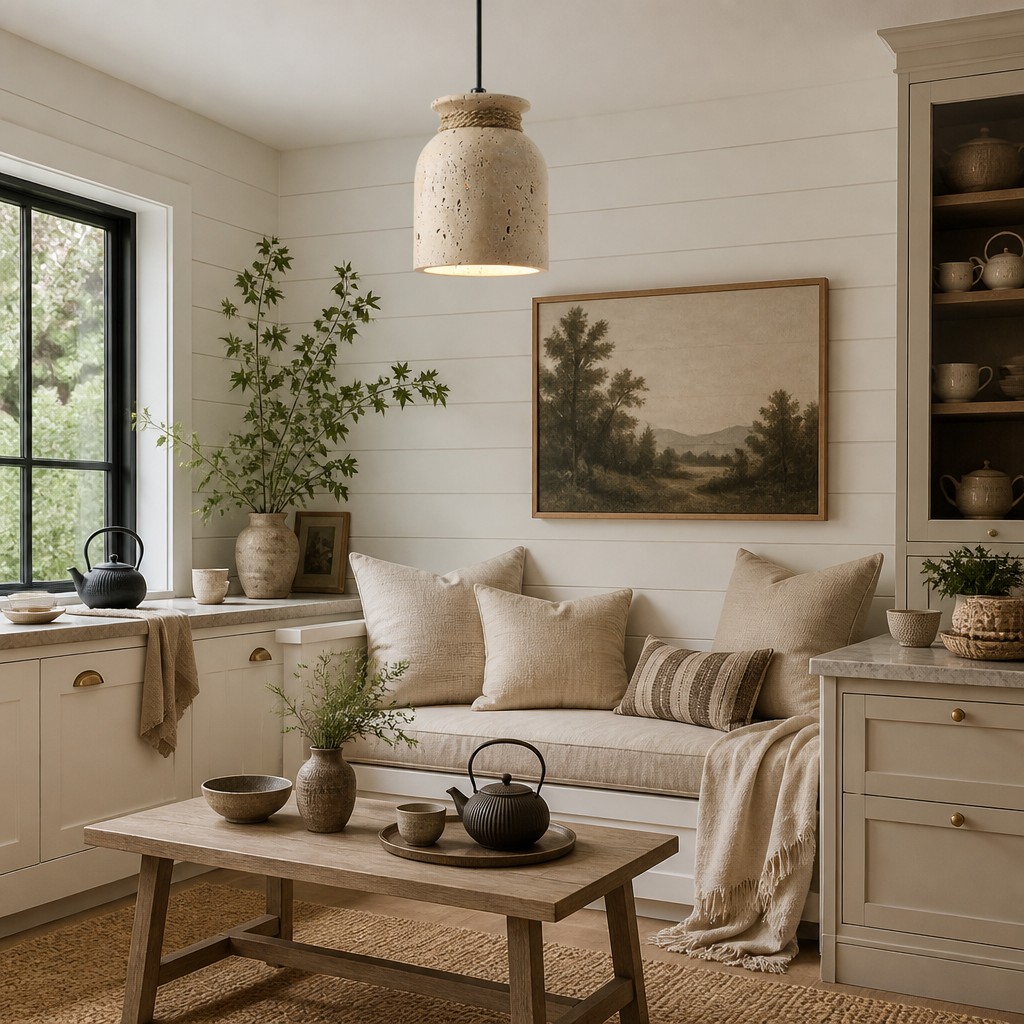 Caldo dettaglio di design della lampada a sospensione in travertino