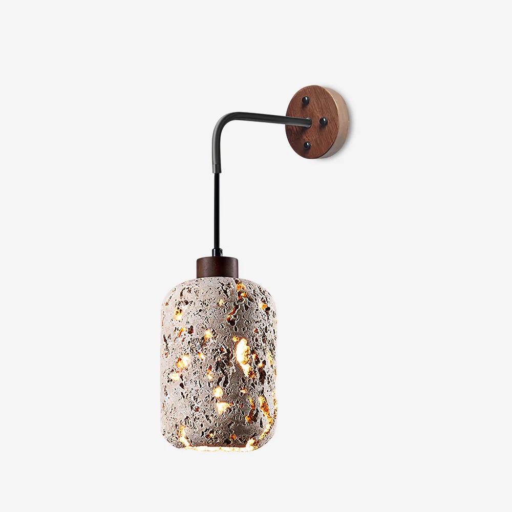 Phyllis stone wall sconce selected walnut color and beige variant