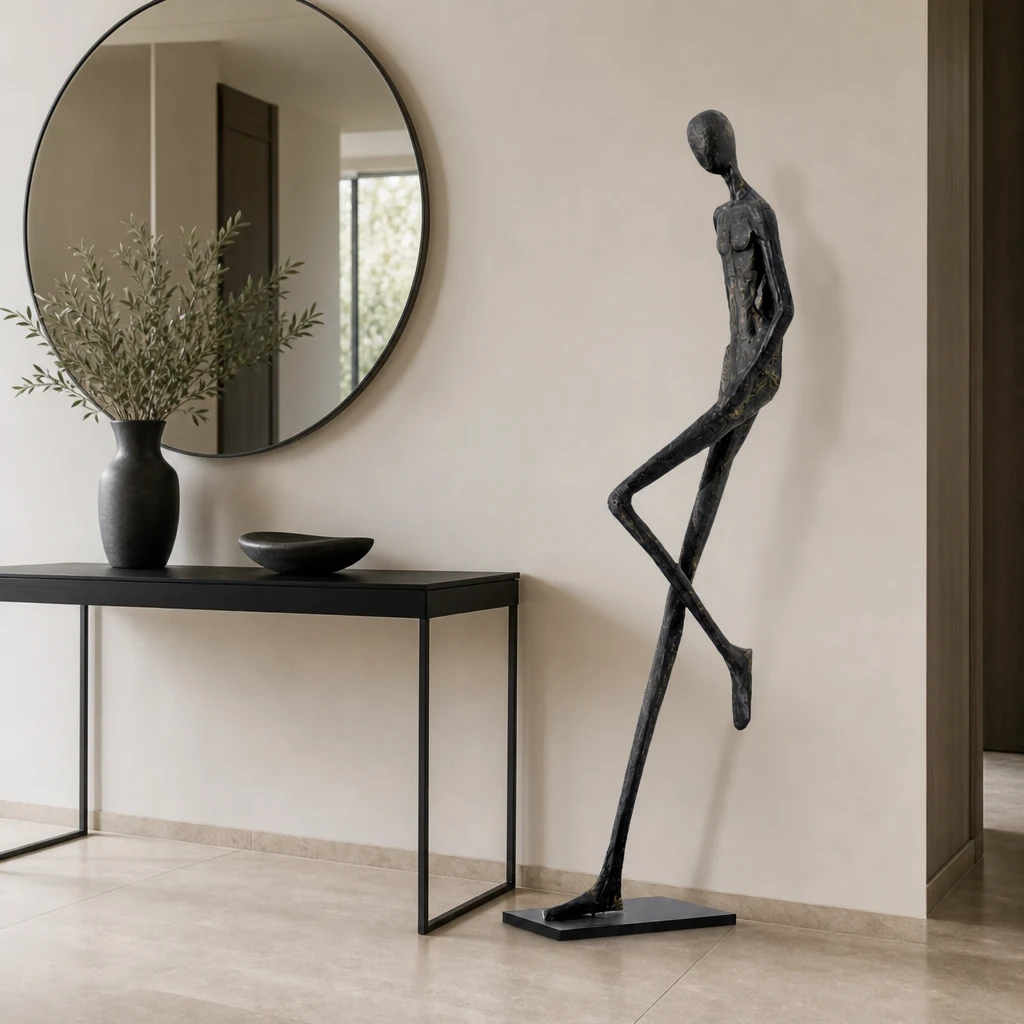 Lemvix sculpture near entry console