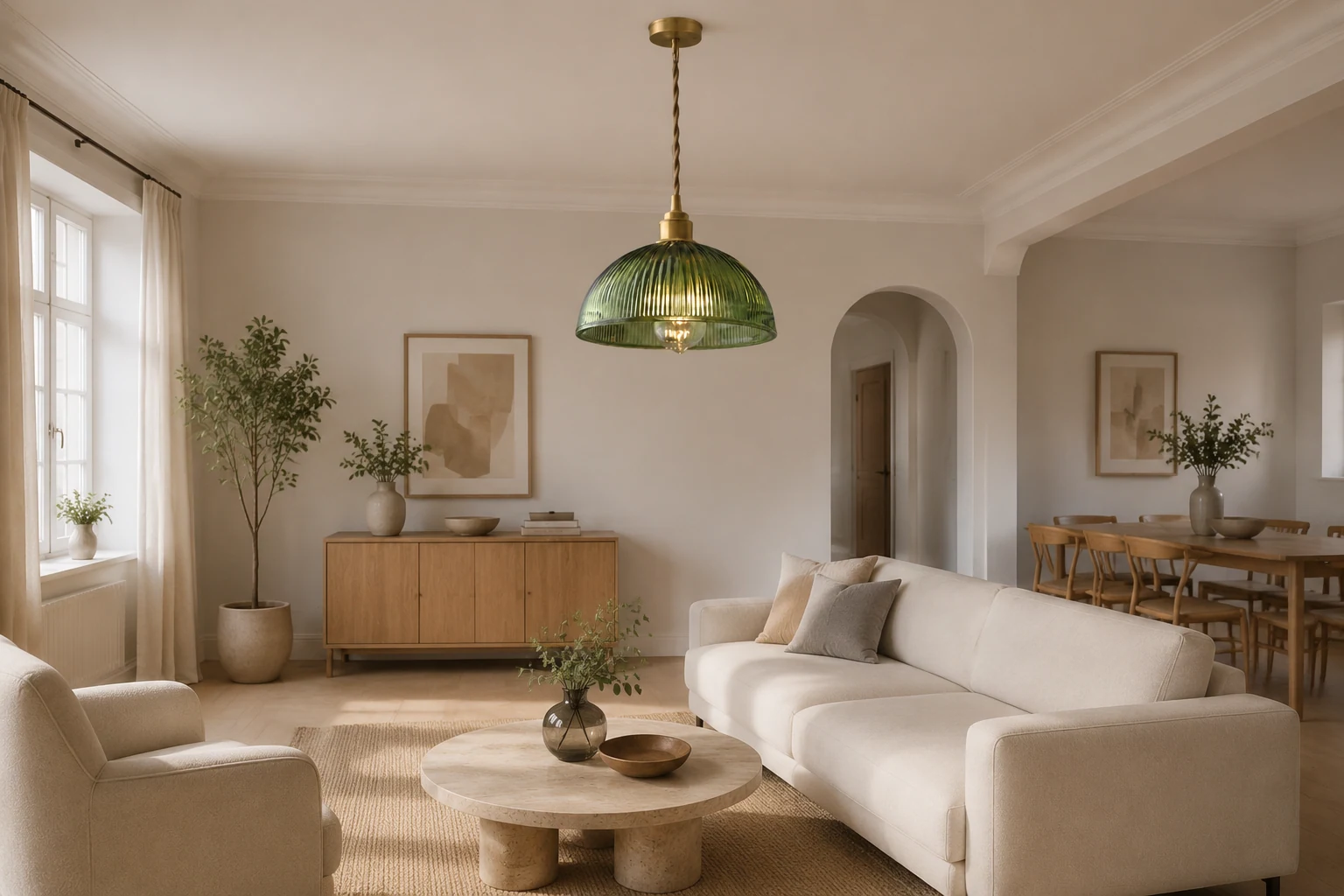 Avard pendant light in a lifestyle room setting