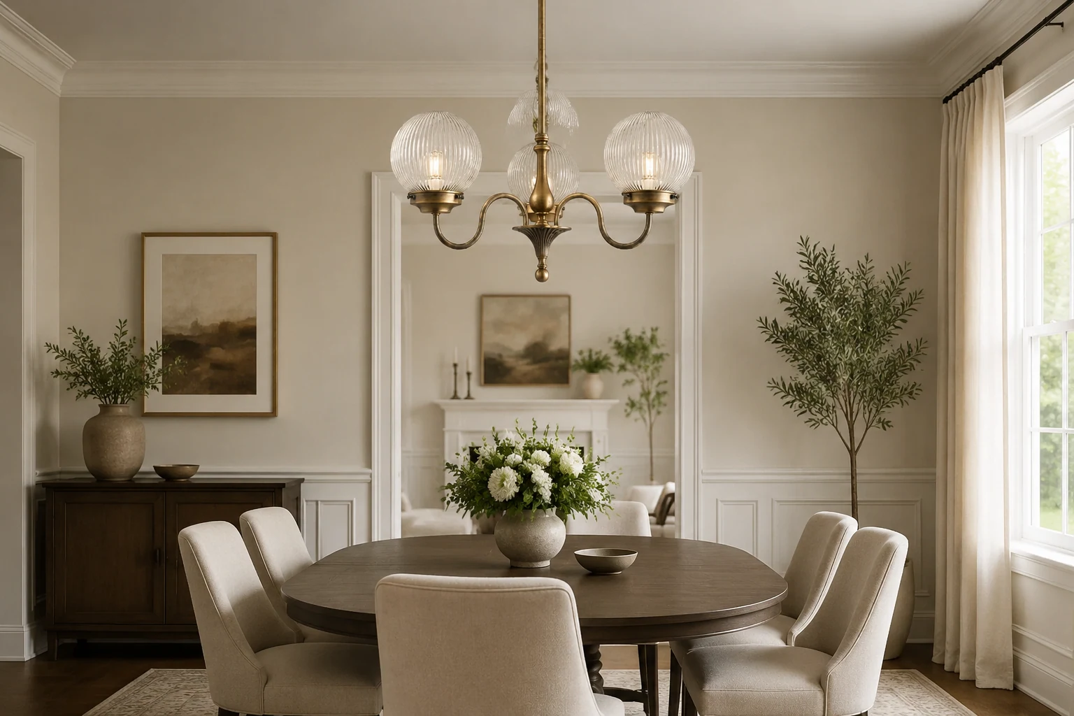Vanessa chandelier in a product-in-context lifestyle room