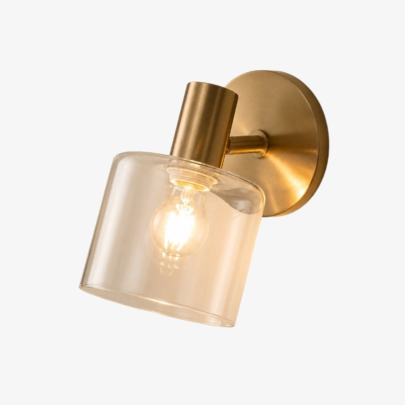 Clear glass brass Malcolm wall sconce option