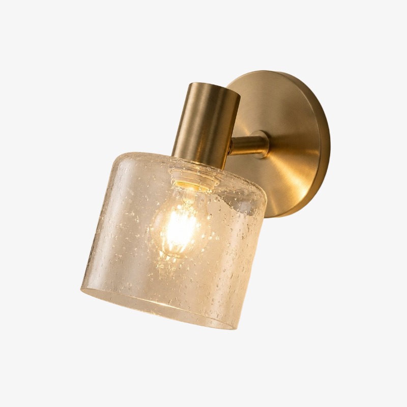 Seeded glass brass Malcolm wall sconce option