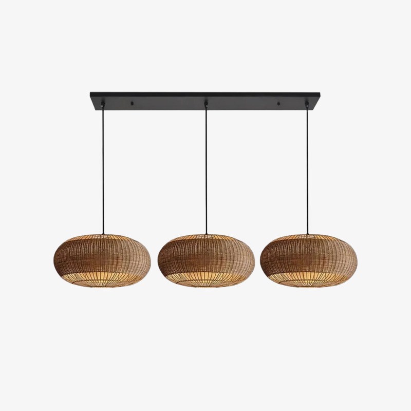 Set of three Michal pendants with rectangular ceiling plate