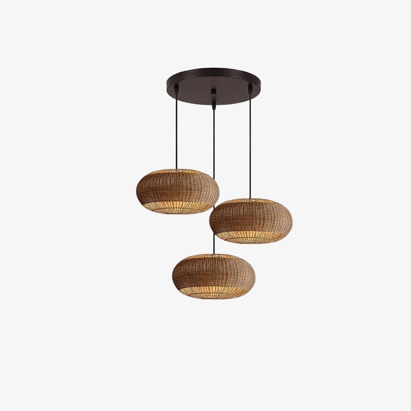 Set of three Michal pendants with round ceiling plate