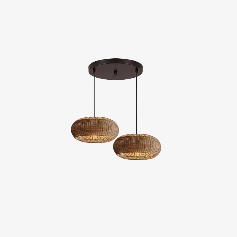 Set of two Michal pendants with round ceiling plate