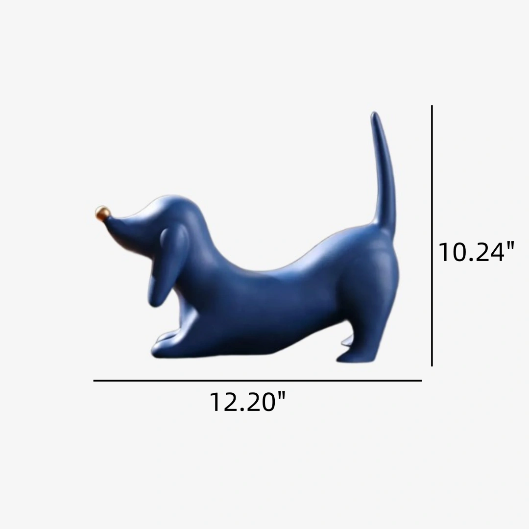 Dimension graphic showing Miguel sculpture size 12.20 inches wide and 10.24 inches high