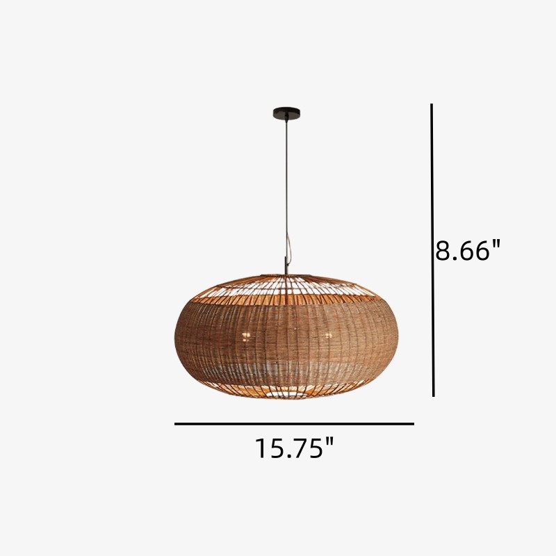 Michal pendant size diagram showing 15.75 inch diameter and 8.66 inch height