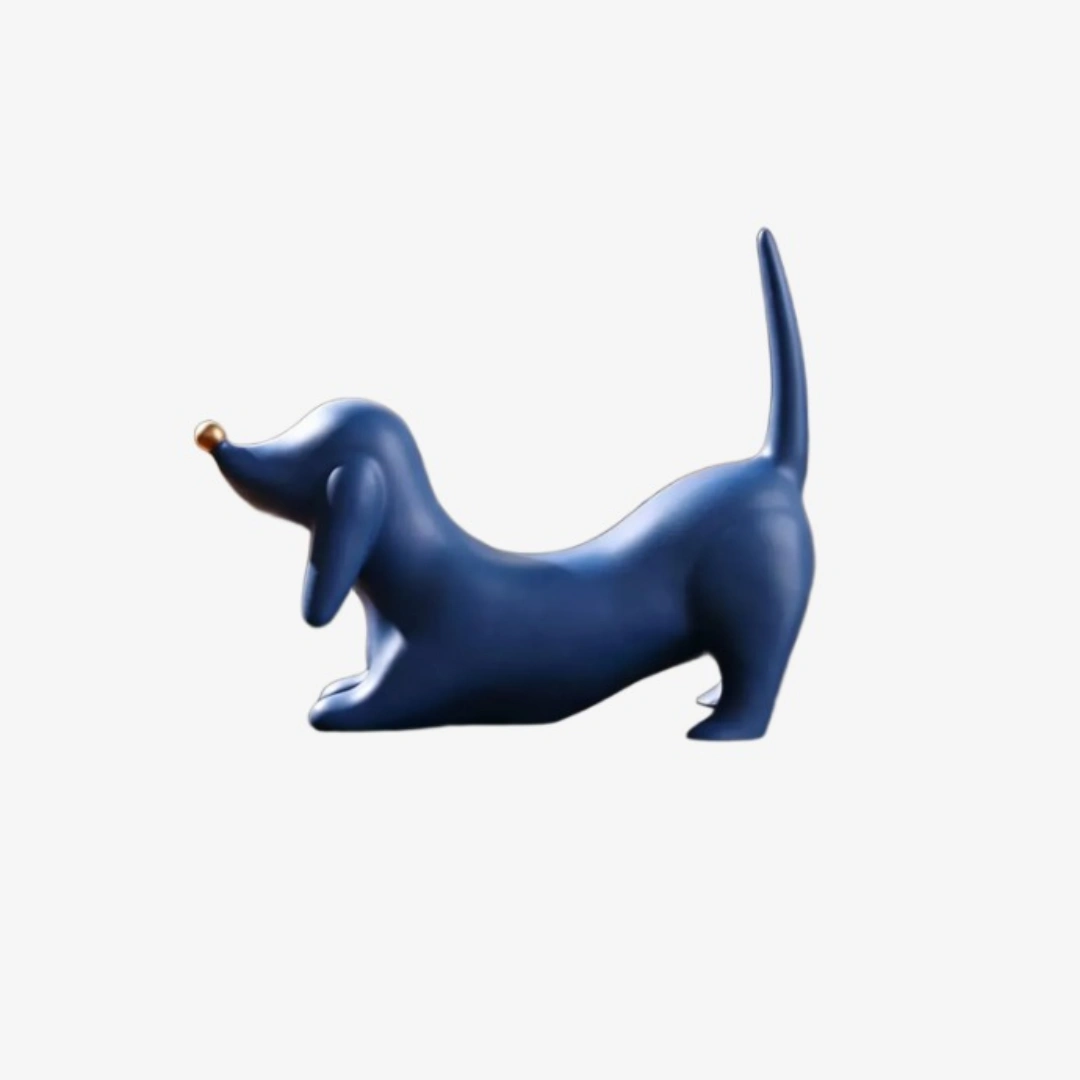 Miguel Modern Resin Abstract Dachshund Tabletop Sculpture