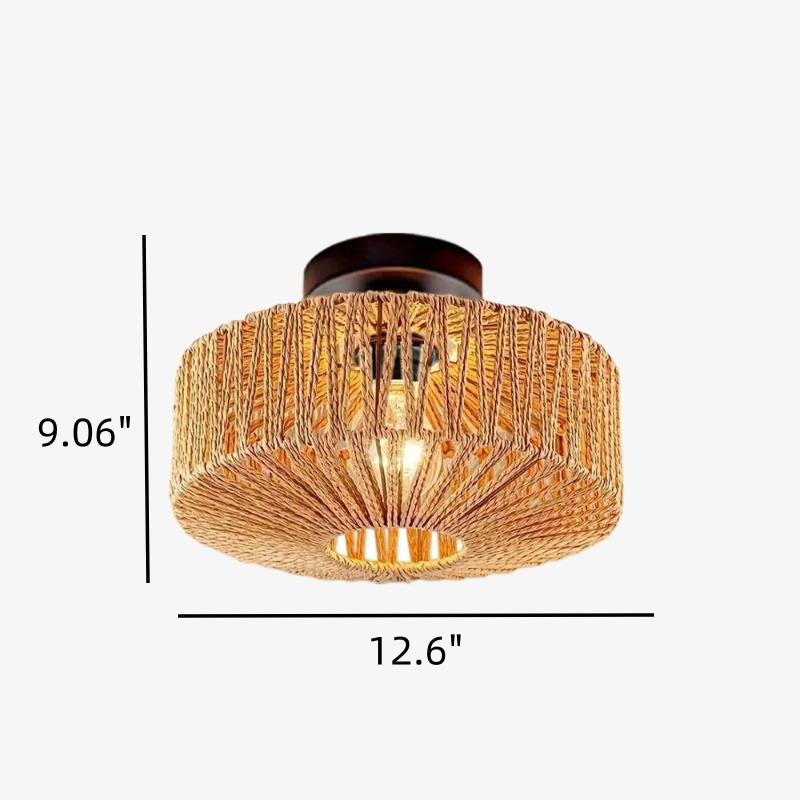 Balriel ceiling light dimension diagram showing 12.6 inches wide and 9.06 inches high