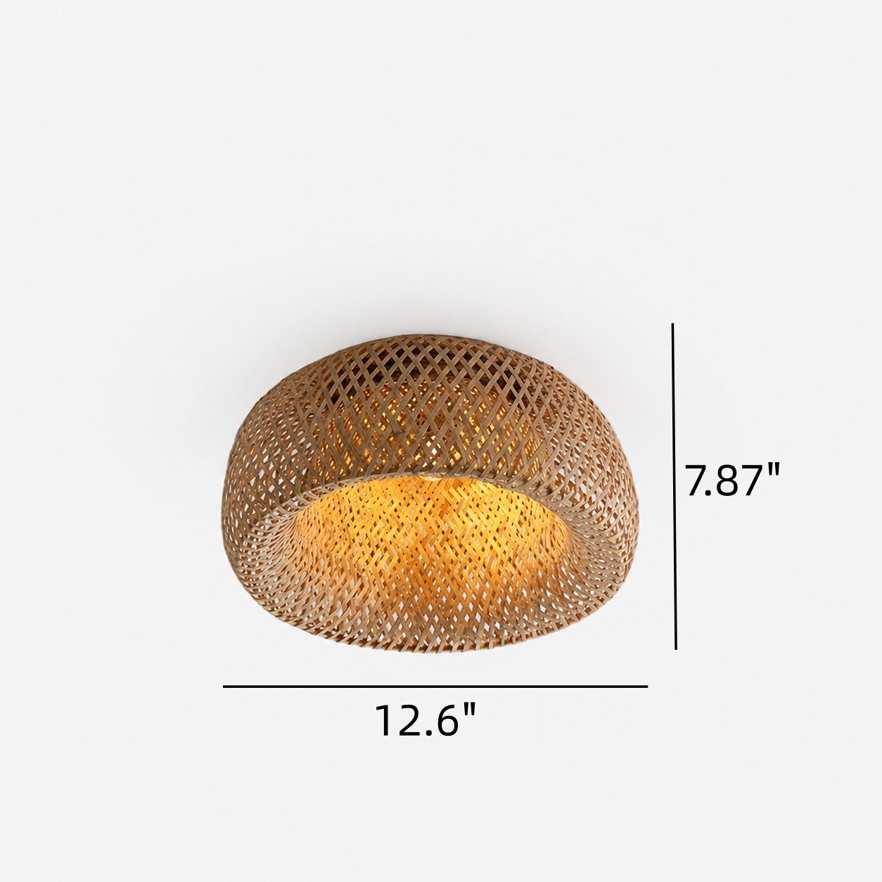 Dimension graphic for 12.6 inch diameter by 7.87 inch height