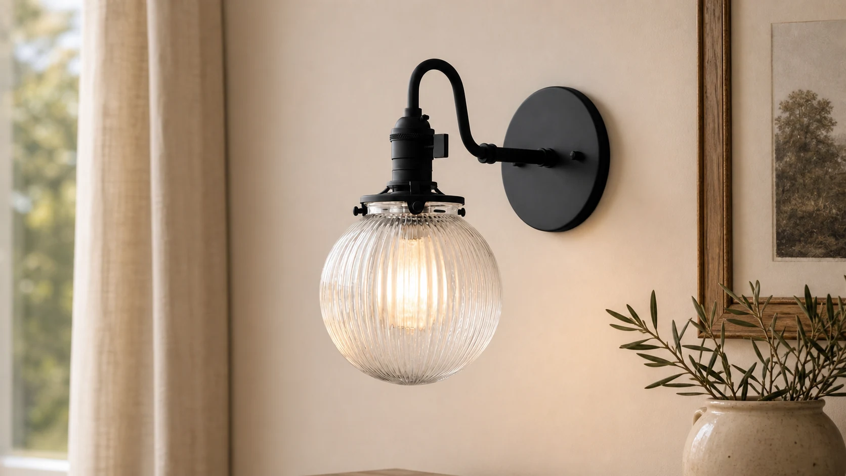 SCONCE MODEL NO. 3331 wall sconce in an interior setting