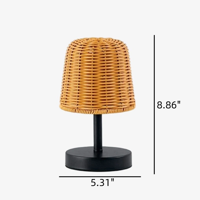 Dimension view showing Raegan table lamp size