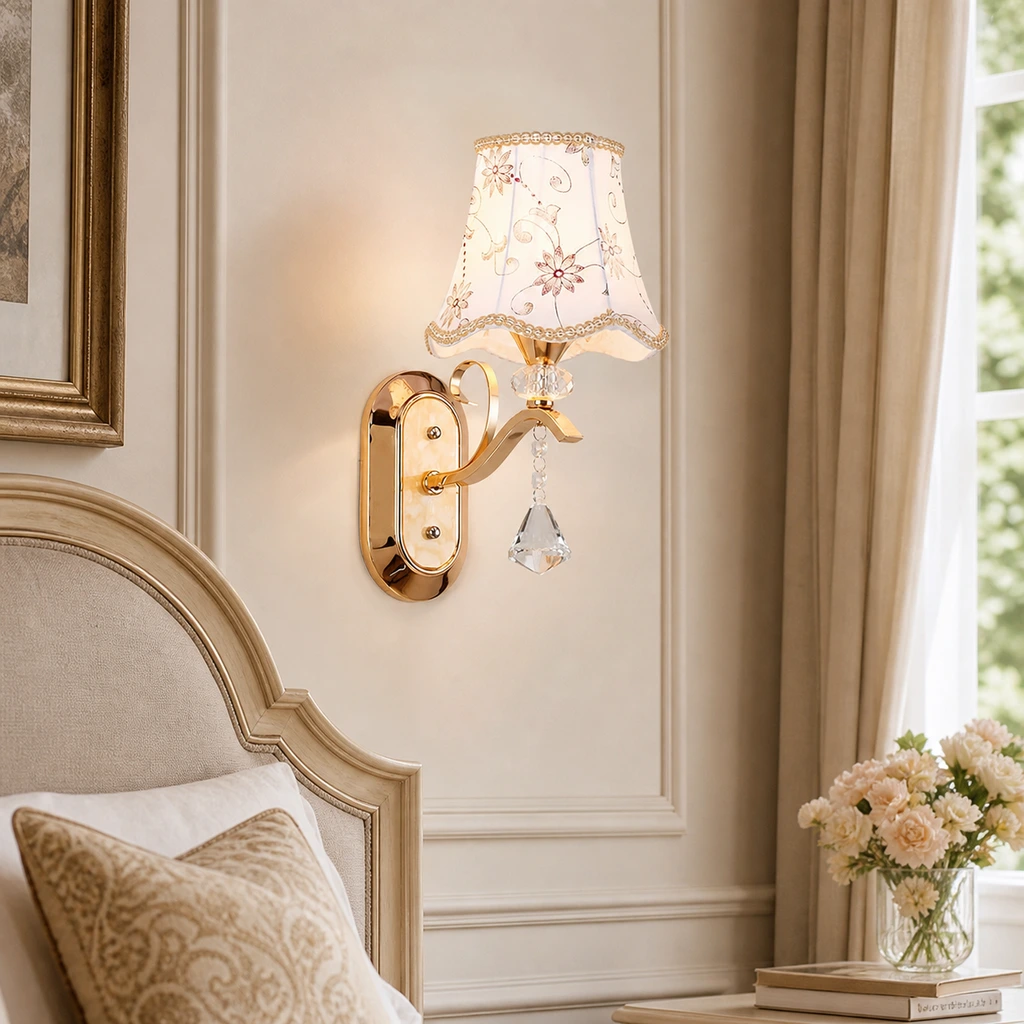 Traditional floral wall sconce scene 1 Light / C / 220V-240V For UK/AU