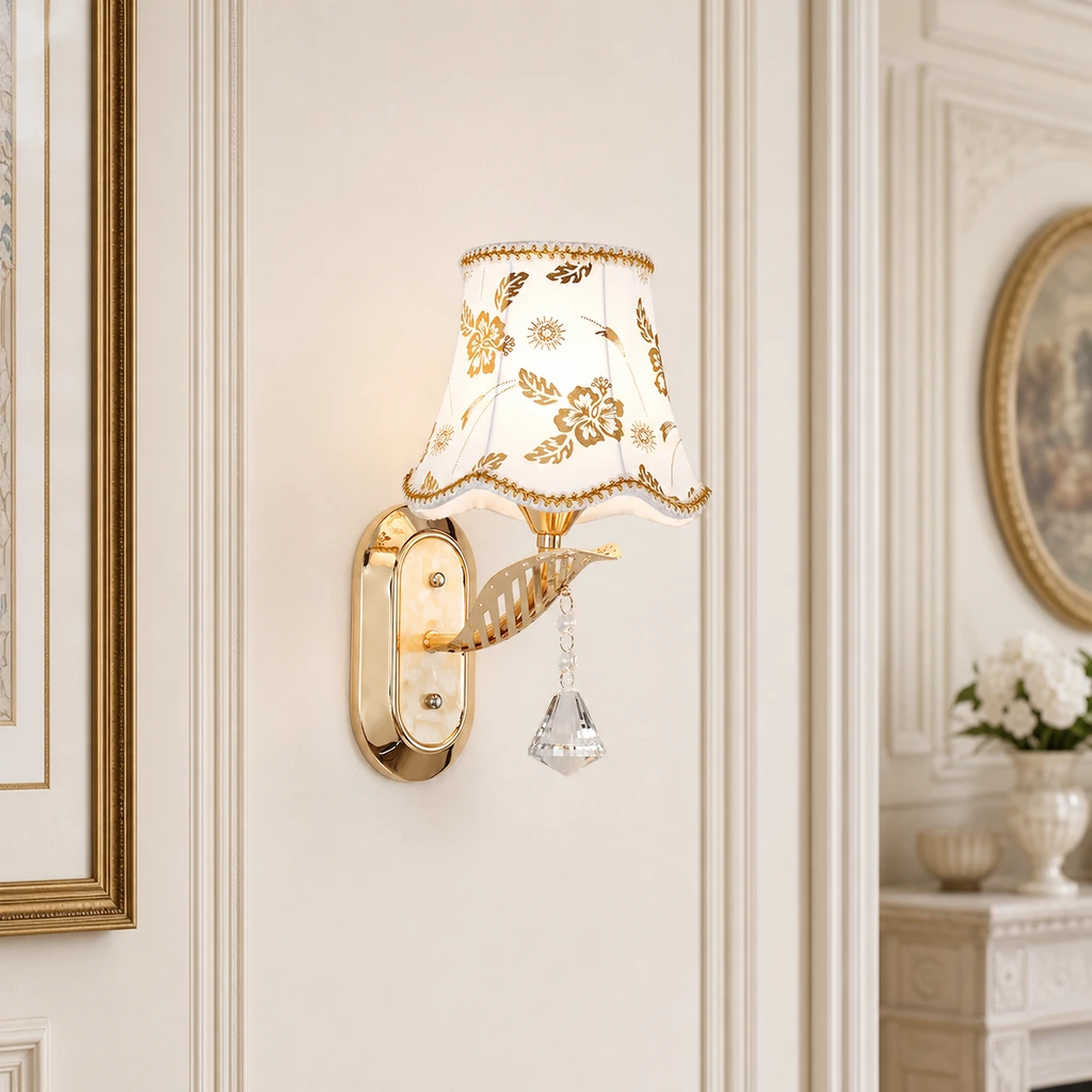 Traditional floral wall sconce scene 1 Light / A / 220V-240V For UK/AU
