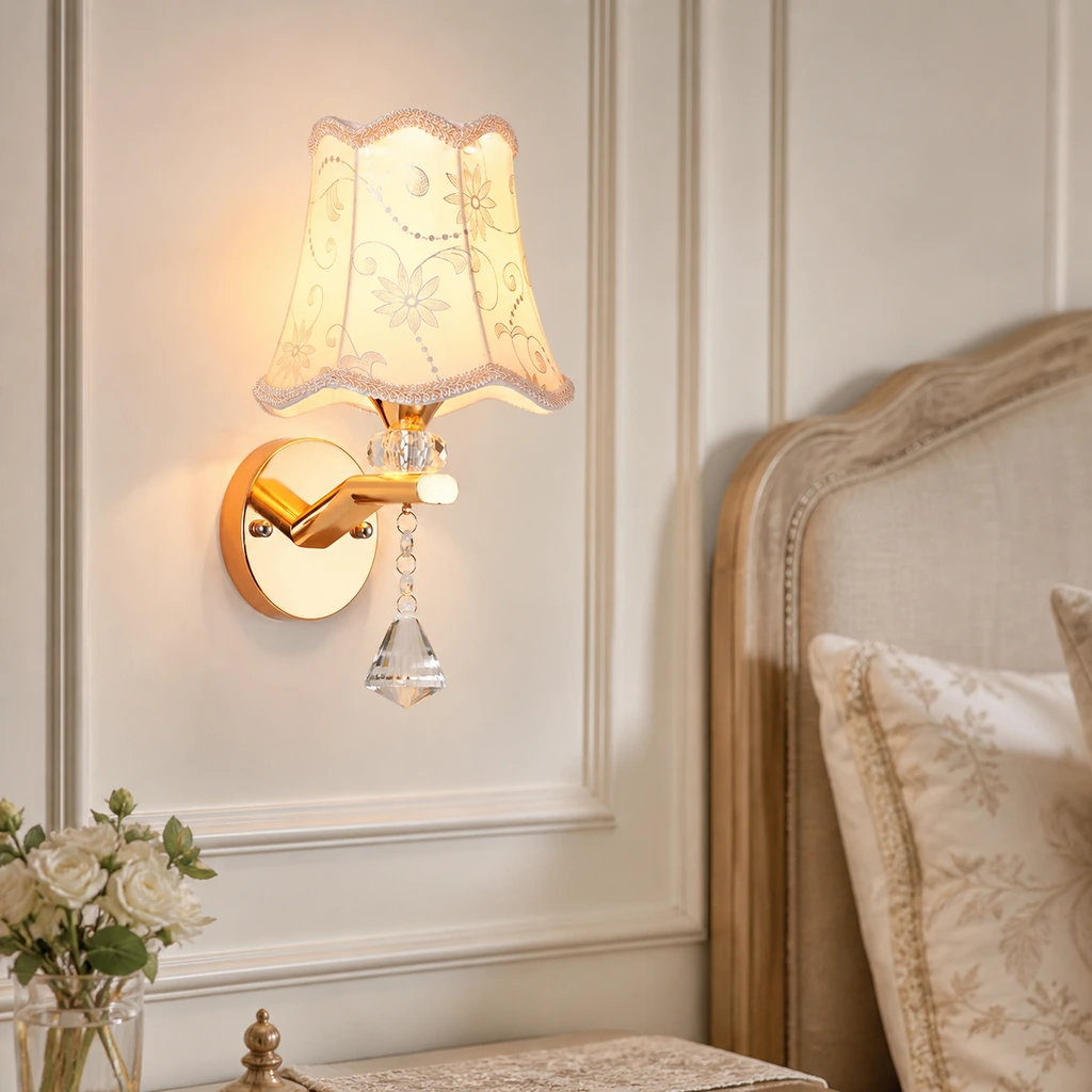 Traditional floral wall sconce scene 1 Light / B / 220V-240V For UK/AU