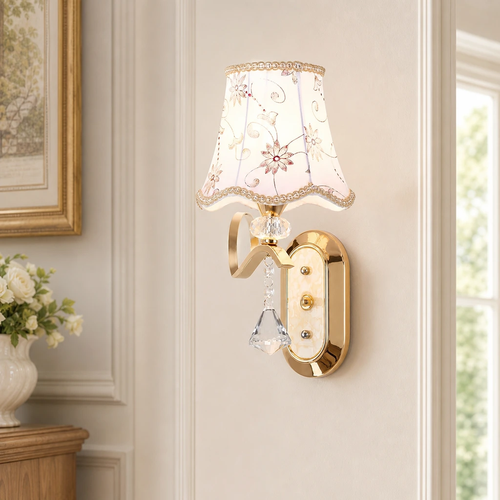 Traditional floral wall sconce scene 1 Light / C / 220V-240V For UK/AU