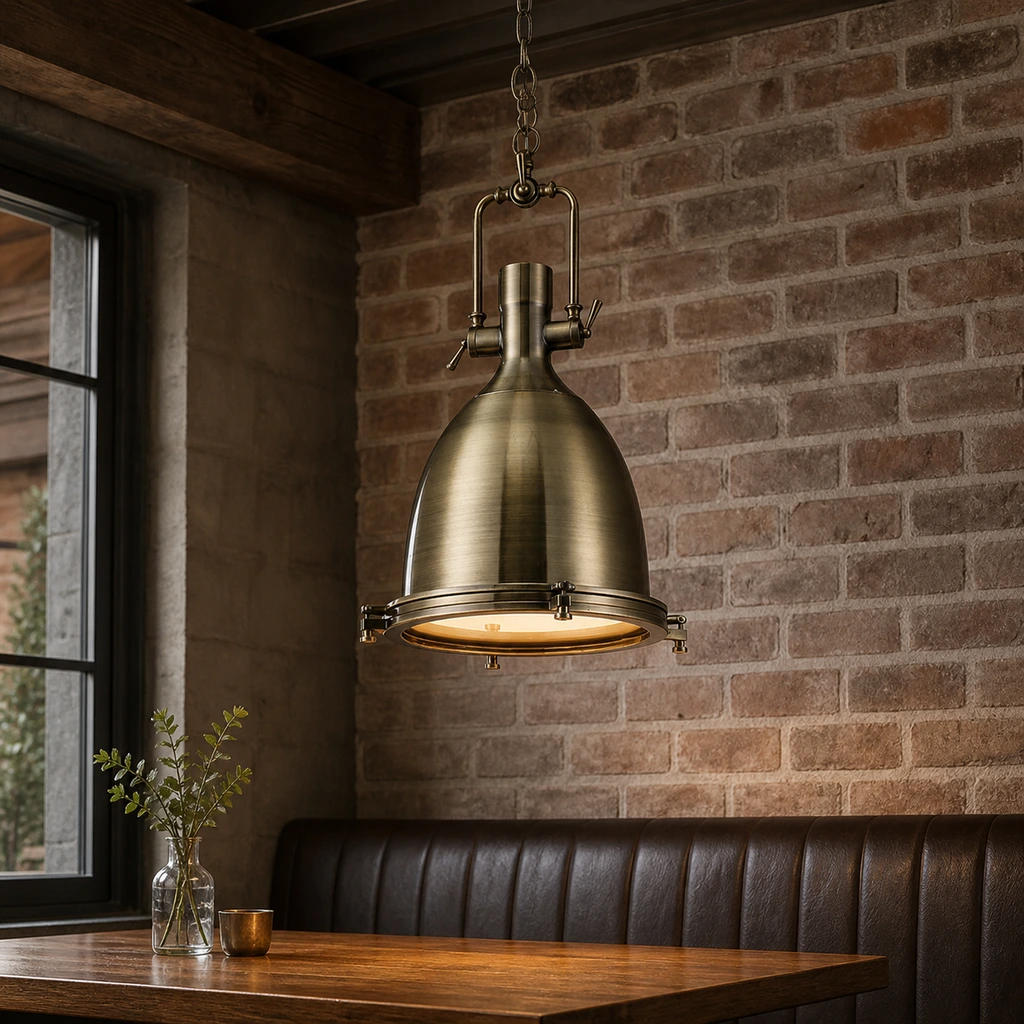 Brązowy wisiorek w scenie restauracyjnej