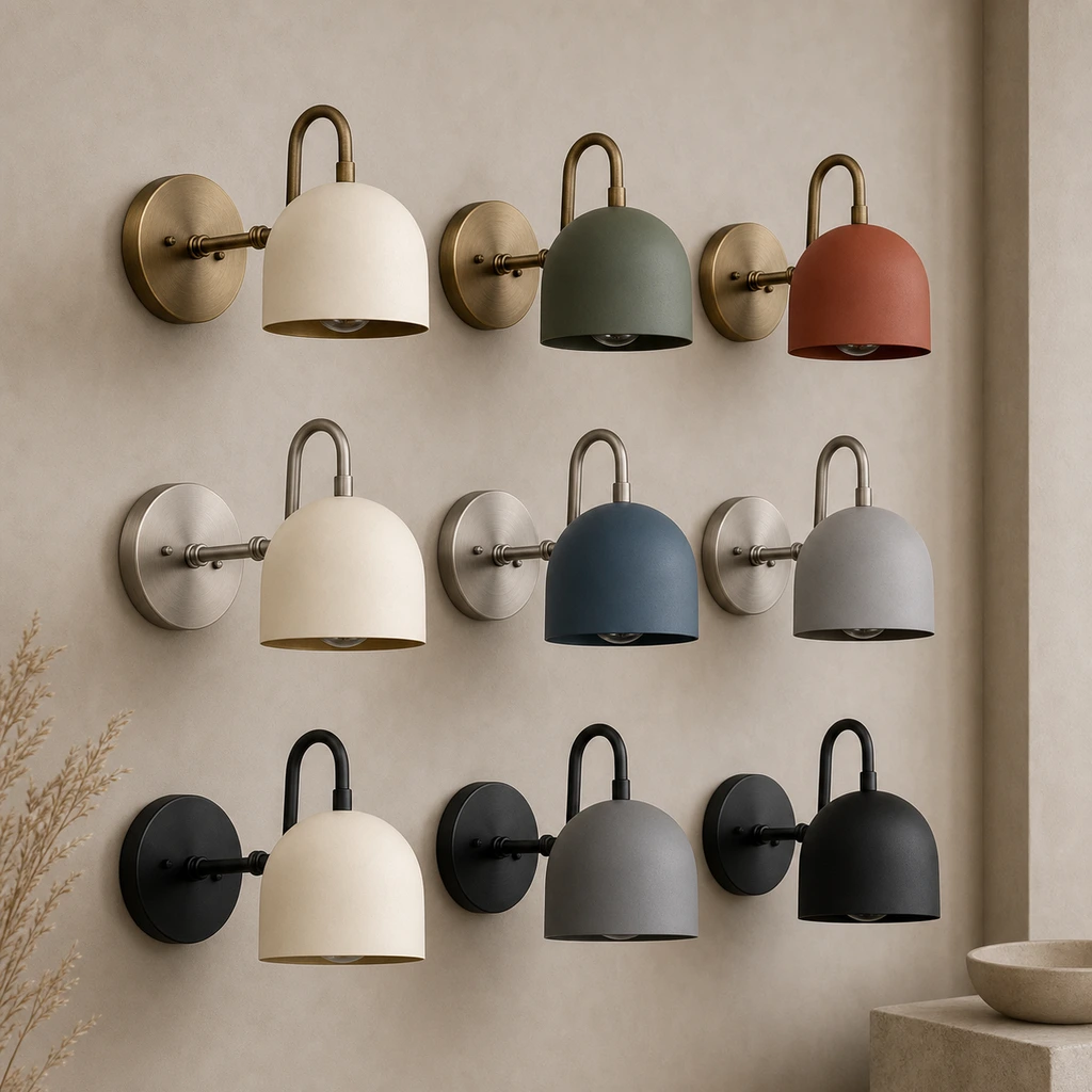 Sconce finish and shade color options