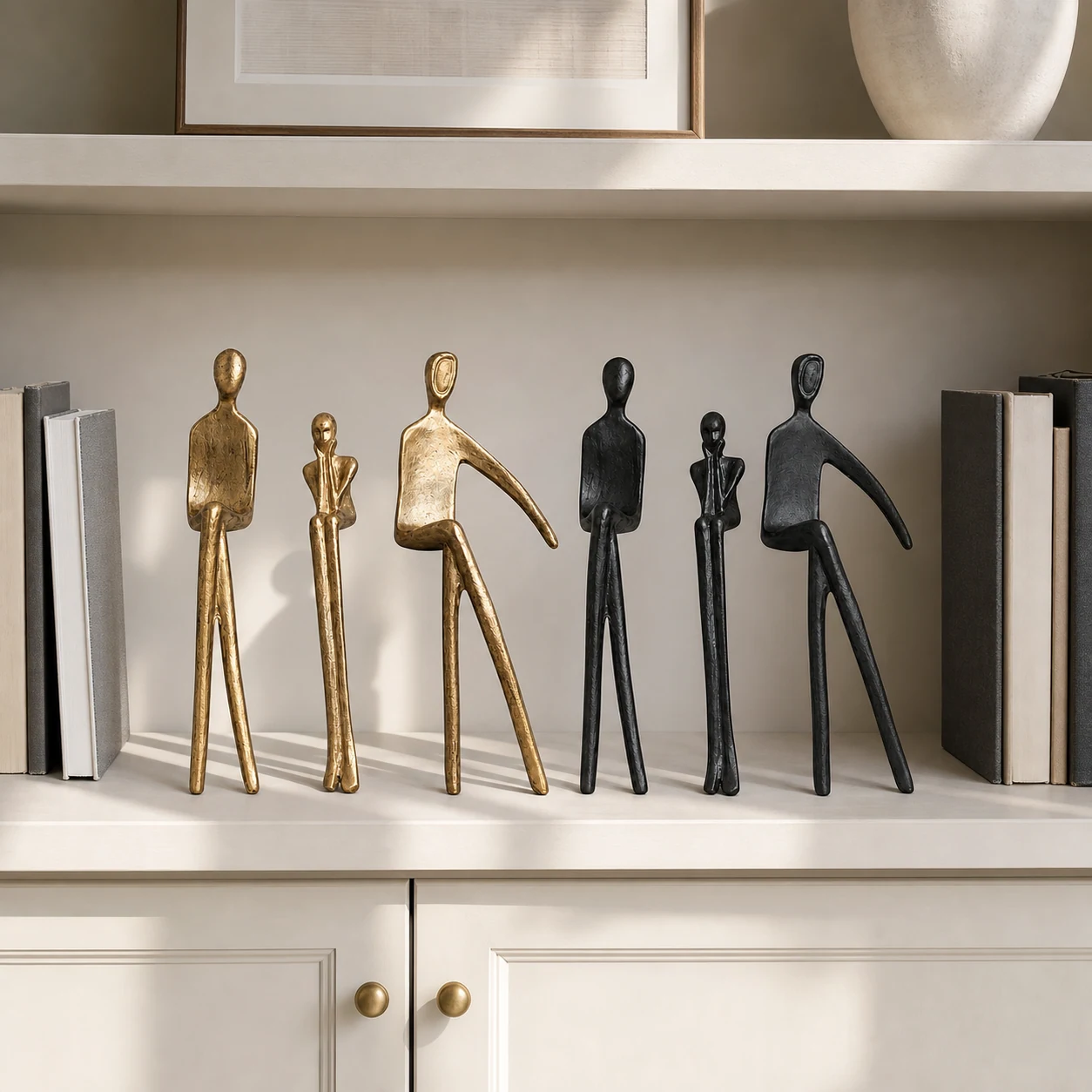 Black and gold geometric figure set