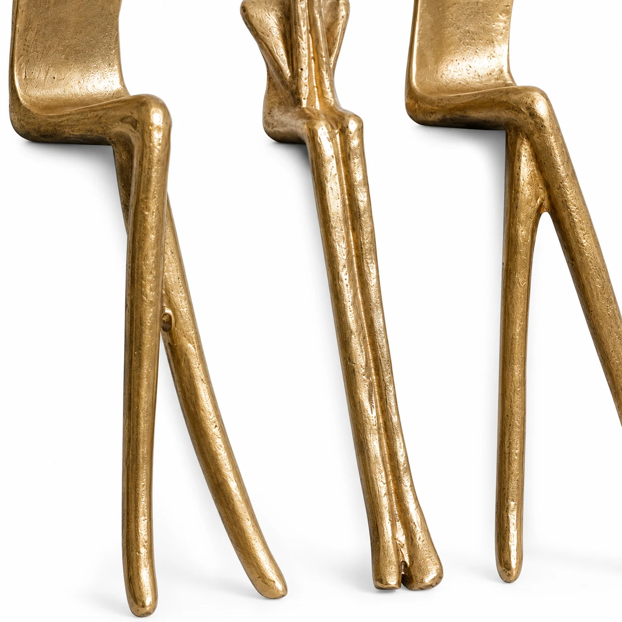 Close view of geometric figure legs and finish
