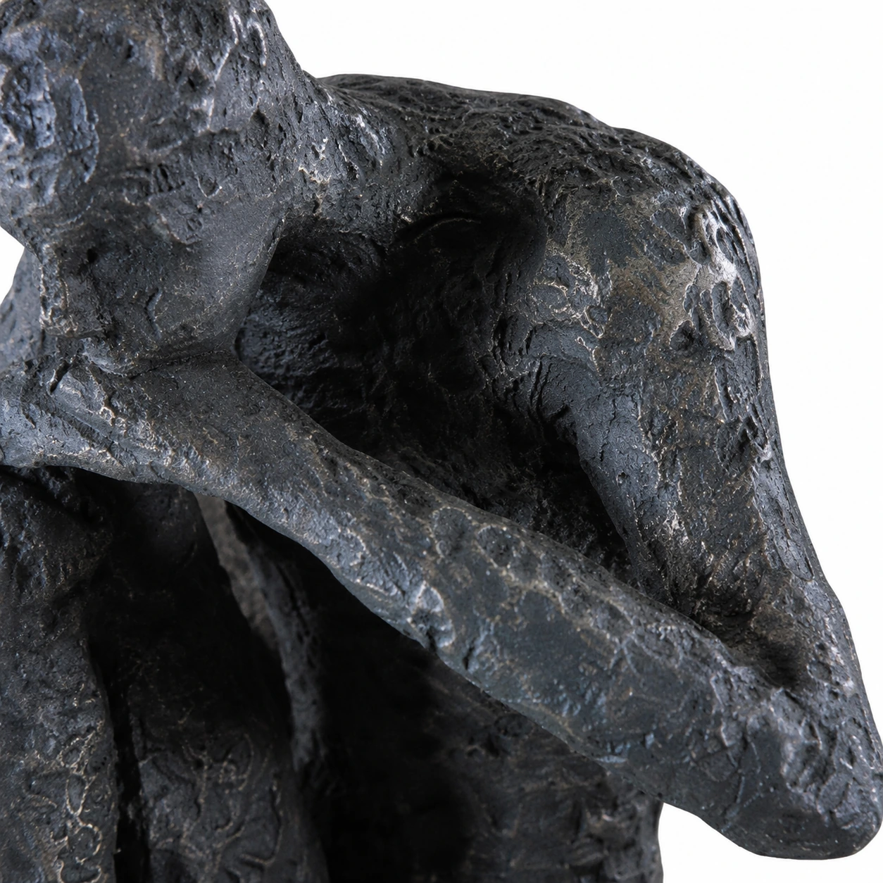 Close view of the rough cast iron texture